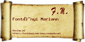 Fontányi Mariann névjegykártya