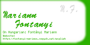 mariann fontanyi business card