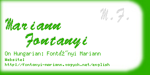 mariann fontanyi business card